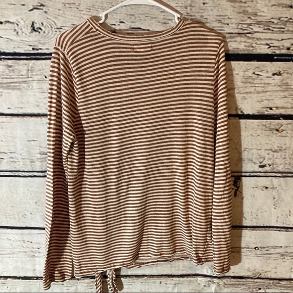 MADEWELL Brown Soundcheck Striped Side Tie Top - Picture 4 of 8